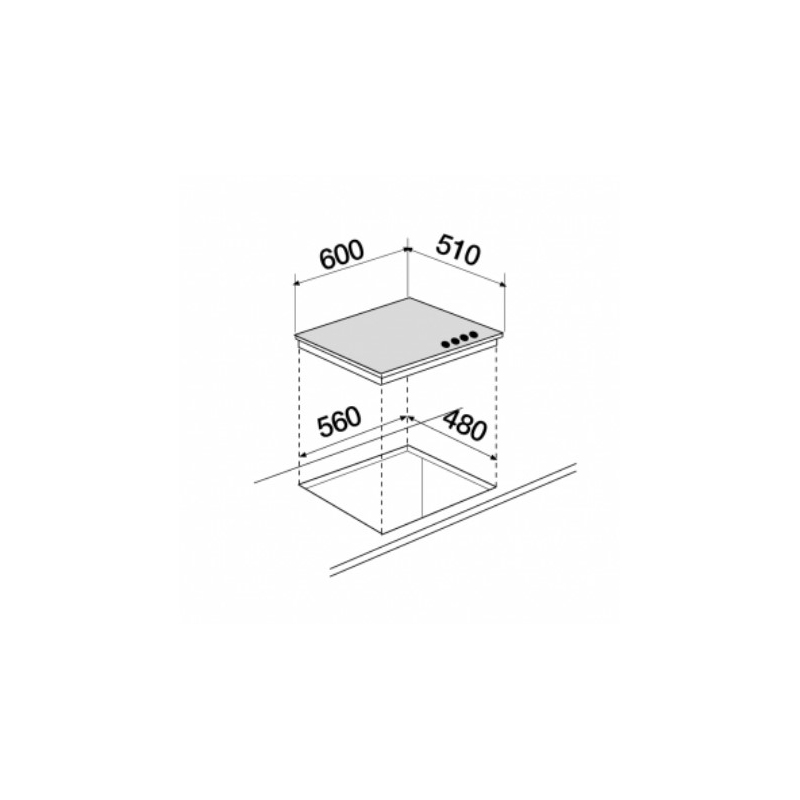 SCHOCK SVC64THBK PIANO COTTURA DA INCASSO 60 CM 4 FUOCHI COLORE NERO - PROMO