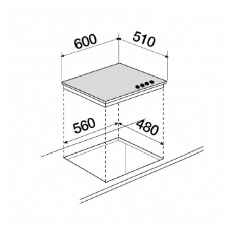 SCHOCK SVC64THBK PIANO COTTURA DA INCASSO 60 CM 4 FUOCHI COLORE NERO - PROMO