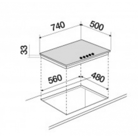 SCHOCK STR85THBKN PIANO COTTURA DA INCASSO 75CM LINEA PROFESSIONAL 5 FUOCHI COLORE NERO - PROMO