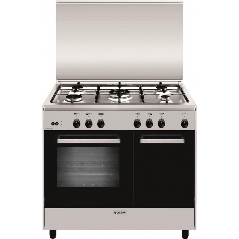 GLEM CUCINA A GAS AR965GI 5 FUORCHI A Gas FORNO A GAS CLASSE A - 90x60 - COLORE INOX SERIE ALPHA