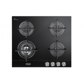 DE LONGHI NSL460NCM PIANO COTTURA DA INCASSO 60CM PRECISION CONTROL 4 FUOCHI A GAS GRIGLIE IN GHISA IN VETROCERAMICA NERO