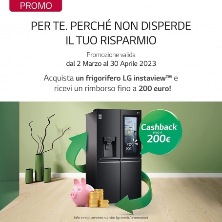 LG GSXV91MCAE FRIGORIFERO SIDE BY SIDE INSTAVIEW 635LT NO FROST WIFI CLASSE E COLORE NERO