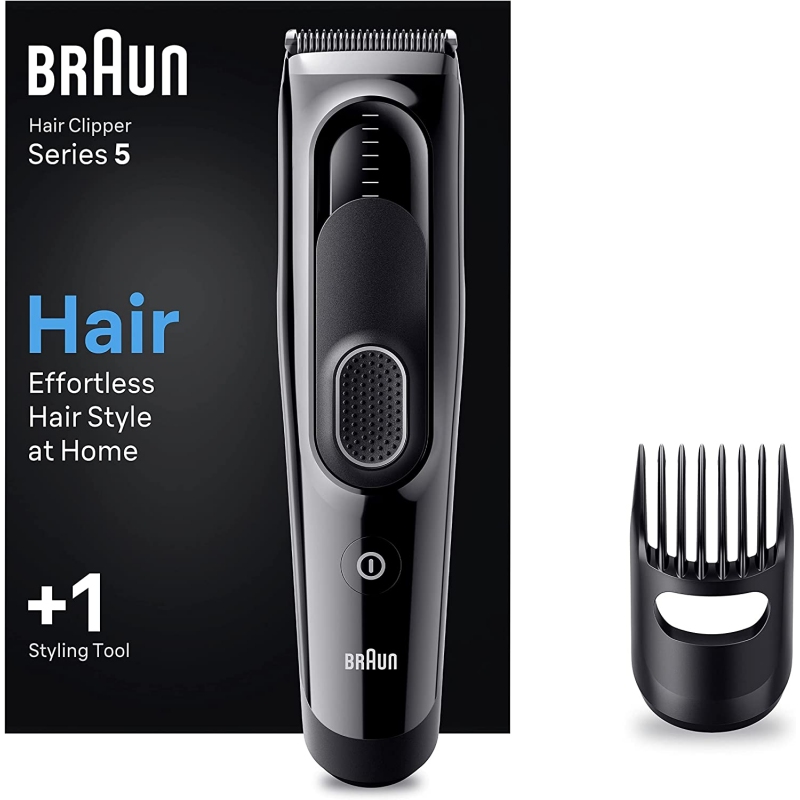 BRAUN HC5310 TAGLIA CAPELLI RICARICABILE E LAVABILE 9 LIVELLI DI TAGLIO NERO