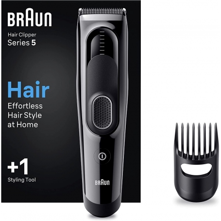 BRAUN HC5310 TAGLIA CAPELLI RICARICABILE E LAVABILE 9 LIVELLI DI TAGLIO NERO