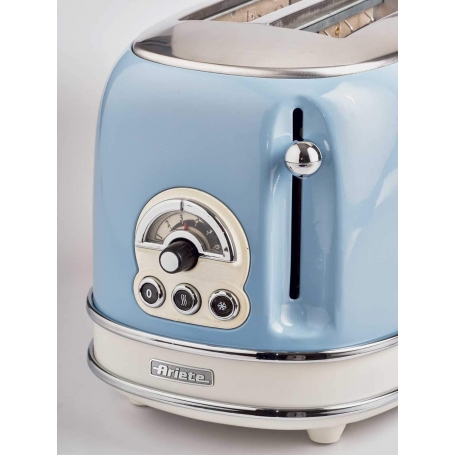 ARIETE 155/05 TOSTAPANE VINTAGE 2 FETTE 810W CON ESPULSIONE AUTOMATICA COLORE CELESTE