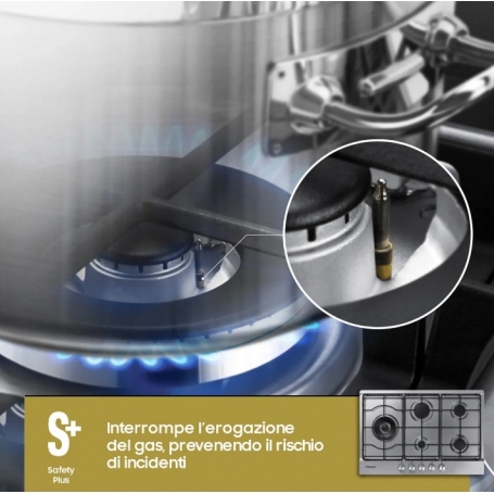 SAMSUNG NA75M3130AS PIANO COTTURA 75CM 5 FUOCHI A GAS - INOX