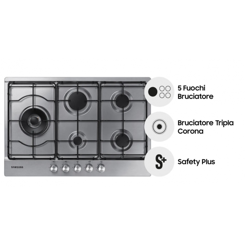 SAMSUNG NA75M3130AS PIANO COTTURA 75CM 5 FUOCHI...