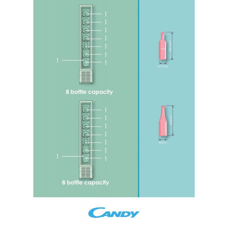CANDY CCVB15/1 CANTINETTA VINI DA INCASSO 7 BOTTIGLIE COLORE NERO