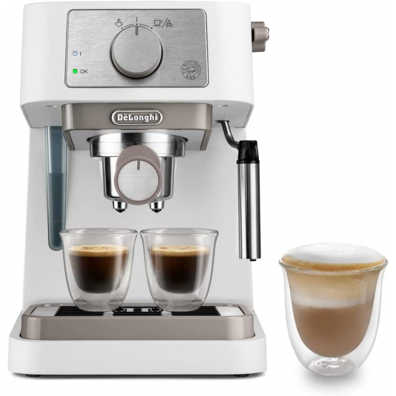 DE LONGHI EC260.W MACCHINA DA CAFFE' ESPRESSO PER CIALDE O MACINATO 1100W SERBATOIO 1LT BIANCA