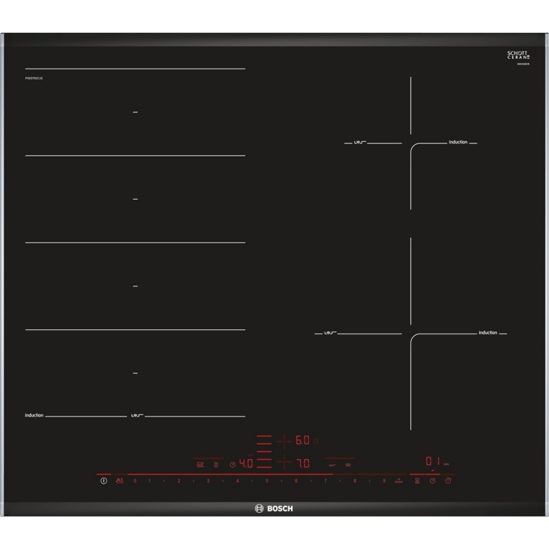 BOSCH PXE675DC1E PIANO COTTURA A INDUZIONE 60CM 4 ZONE NERO - PROMO