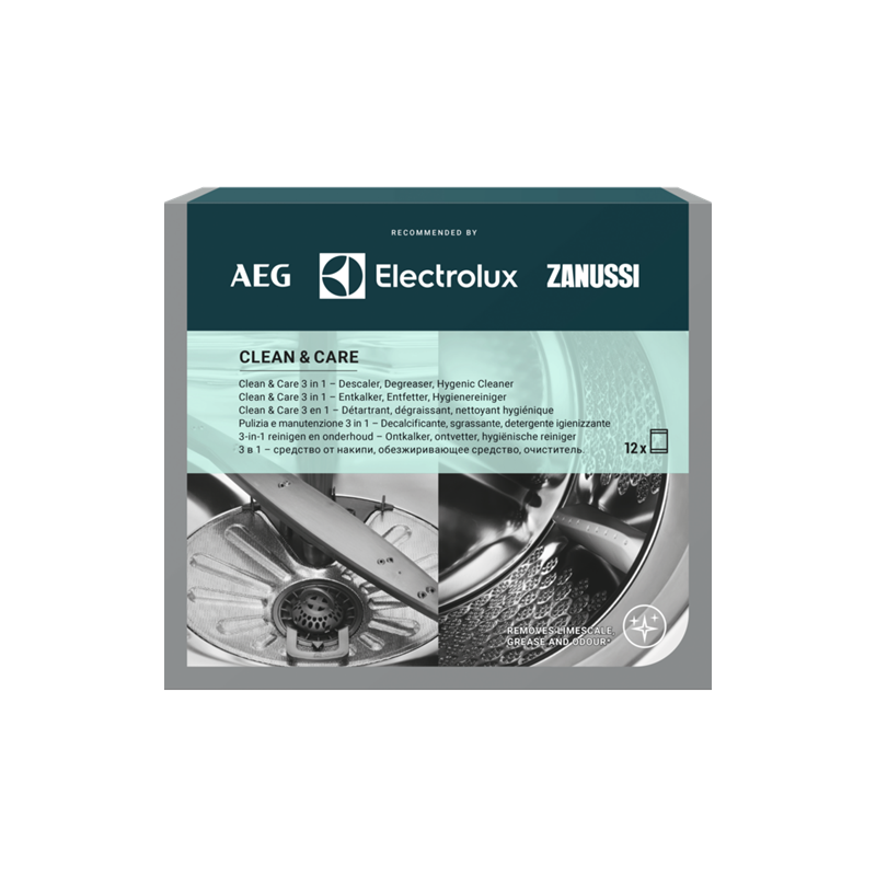 ELECTROLUX M3GCP400 CLEAN & CARE 3 IN 1 DECALCIFICANTE IN POLVERE PER LAVASTOVIGLIE 12 BUSTINE
