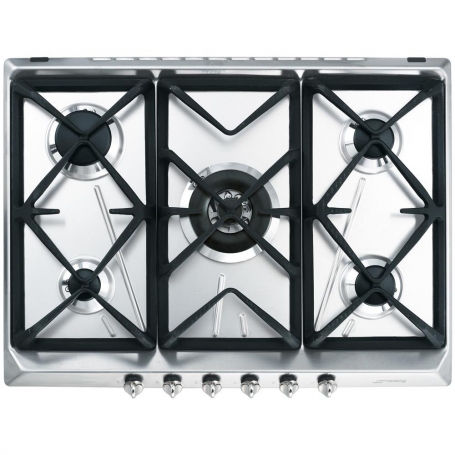 PIANO COTTURA SMEG SR275XGH 5 FUOCHI 70x50 INOX - GARANZIA ITALIA