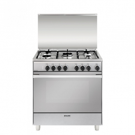 Glem Gas U855mi6 Cucina A Gas 5 Fuochi Con Forno Elettrico Ventilato Colore Inox Garanzia Italia Promozione