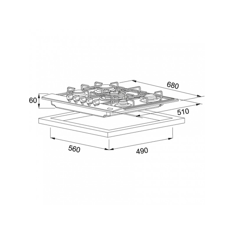 FRANKE FHNL 705 4G TC XS E PIANO COTTURA DA INCASSO 70CM 5 FUOCHI COLORE INOX RIF. 106.0489.672 - PROMO