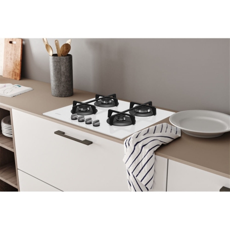 INDESIT ING 61T/WH PANO COTTURA DA INCASSO 60CM 4 FUOCHI GRIGLIE IN GHISA COLORE BIANCO - PROMO