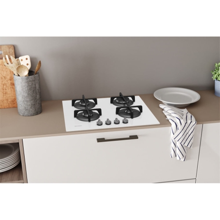 INDESIT ING 61T/WH PANO COTTURA DA INCASSO 60CM 4 FUOCHI GRIGLIE IN GHISA COLORE BIANCO - PROMO