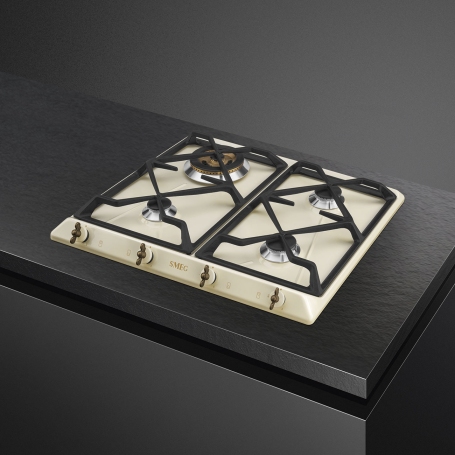 SMEG SRV864POGH PIANO COTTURA DA INCASSO 60CM 4 FUOCHI A GAS COLORE PANNA