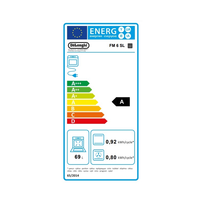 DE LONGHI FM6SL FORNO DA INCASSO ELETTRICO...