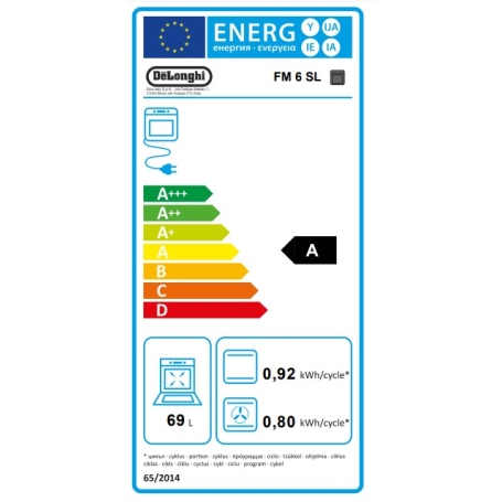DE LONGHI FM6SL FORNO DA INCASSO ELETTRICO MULTIFUNZIONE 70LT COLORE SABBIA CLASSE A