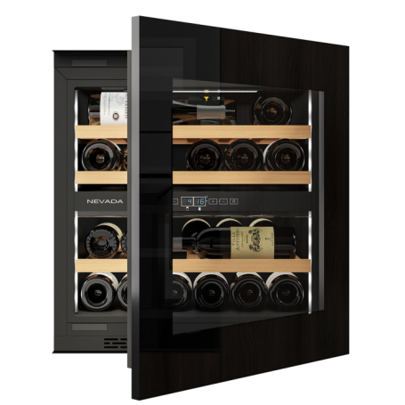 YOUWINE NW41D-BFG-H SERIE NEVADA CANTINETTA VINI DA INCASSO FULL GLASS 41 BOTTIGLIE 83LT CLASSE G COLORE NERO