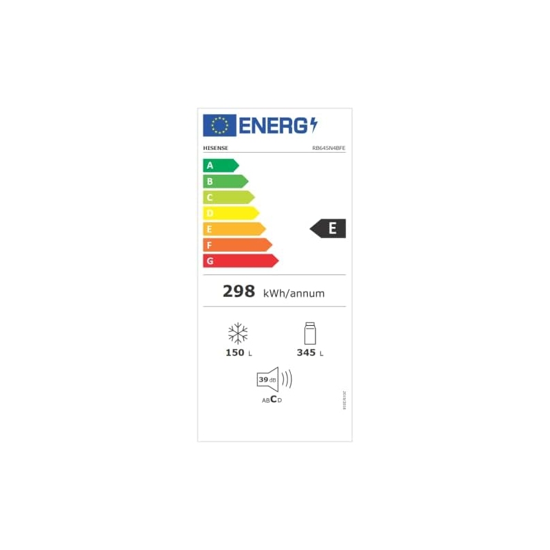 HISENSE RB645N4BFE FRIGORIFERO COMBINATO 495LT NO FROST CLASSE E NERO