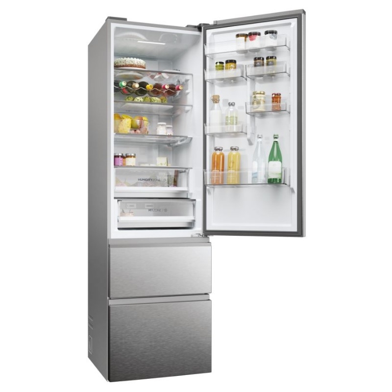 HAIER HTW5620DNMG FRIGORIFERO 3 PORTE NO FROST 414LT WIFI CLASSE D COLORE ARGENTO