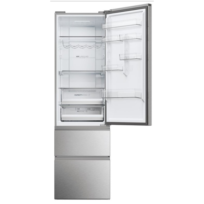 HAIER HTW5620DNMG FRIGORIFERO 3 PORTE NO FROST 414LT WIFI CLASSE D COLORE ARGENTO
