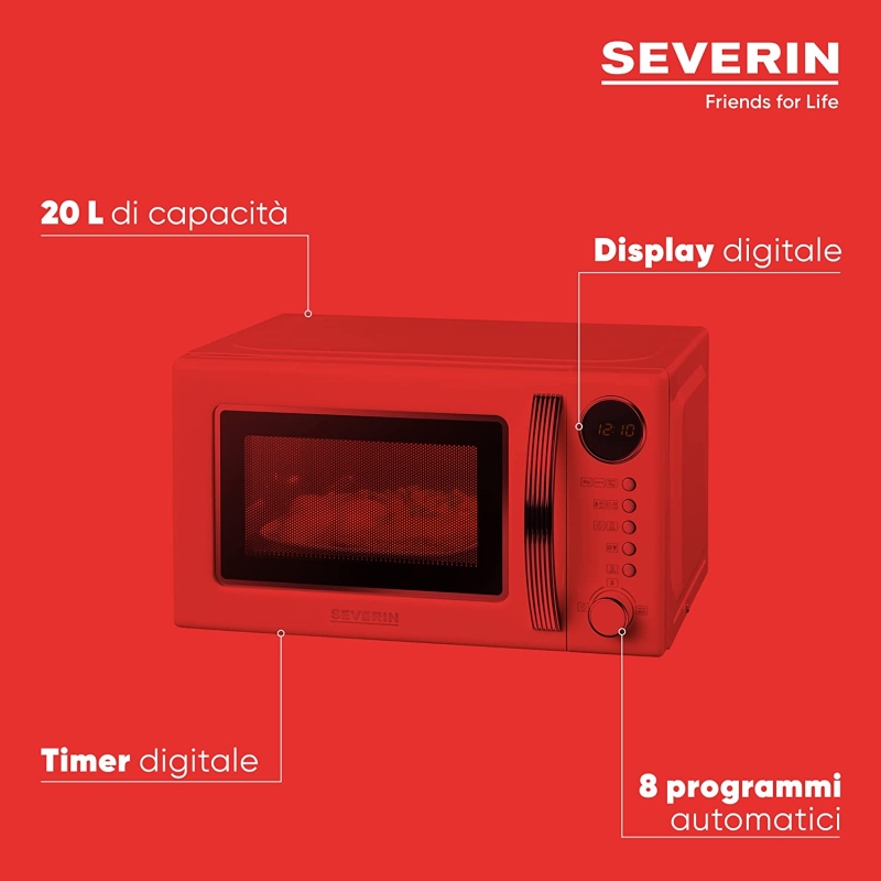 SEVERIN MW7892 FORNO A MICROONDE RETRO' 20LT...