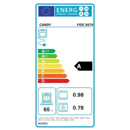 CANDY FIDC X676 FORNO ELETTRICO DA INCASSO 65 LT PIROLITICO CLASSE A INOX - FIDCX676