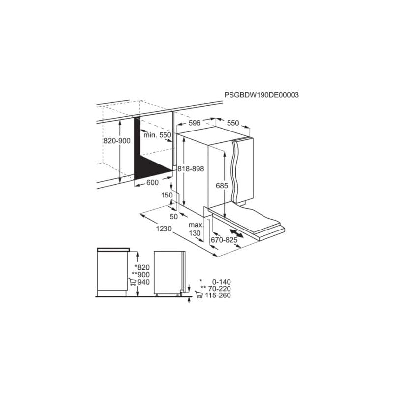 ELECTROLUX EEM69410L LAVASTOVIGLIE DA INCASSO A SCOMPARSA TOTALE 15 COPERTI 8 PROGRAMMI CLASSE D - PROMO