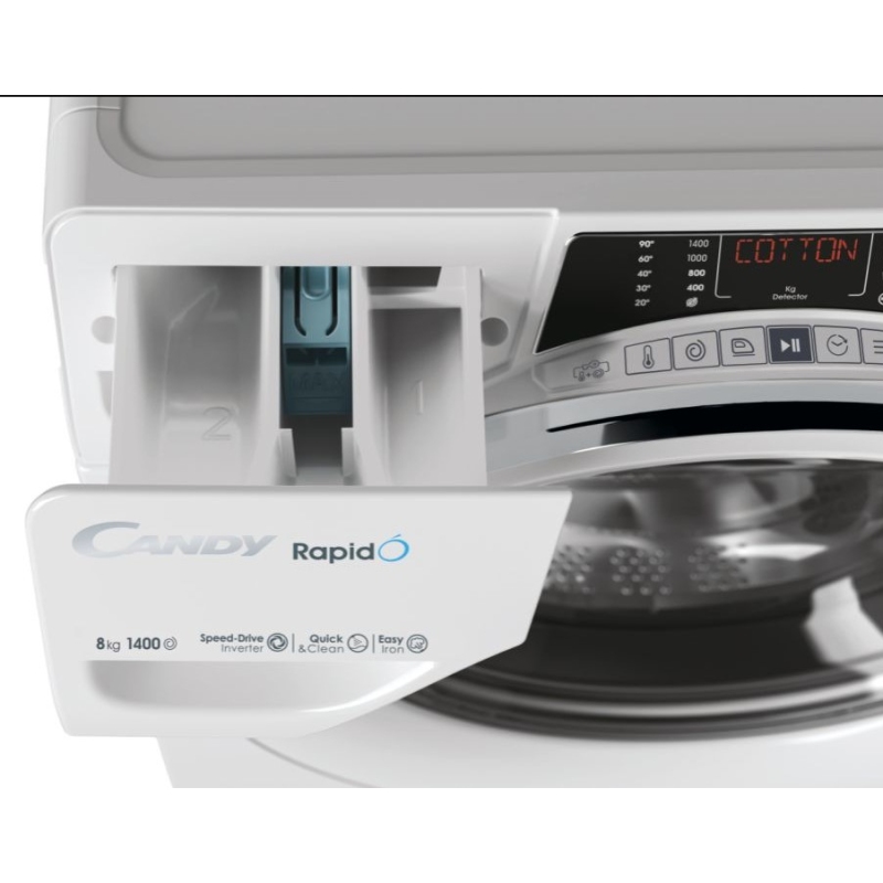 CANDY RO 1486DWMCT/1-S LAVATRICE 8KG 1400 GIRI 16 PROGRAMMI WIFI VAPORE CLASSE A