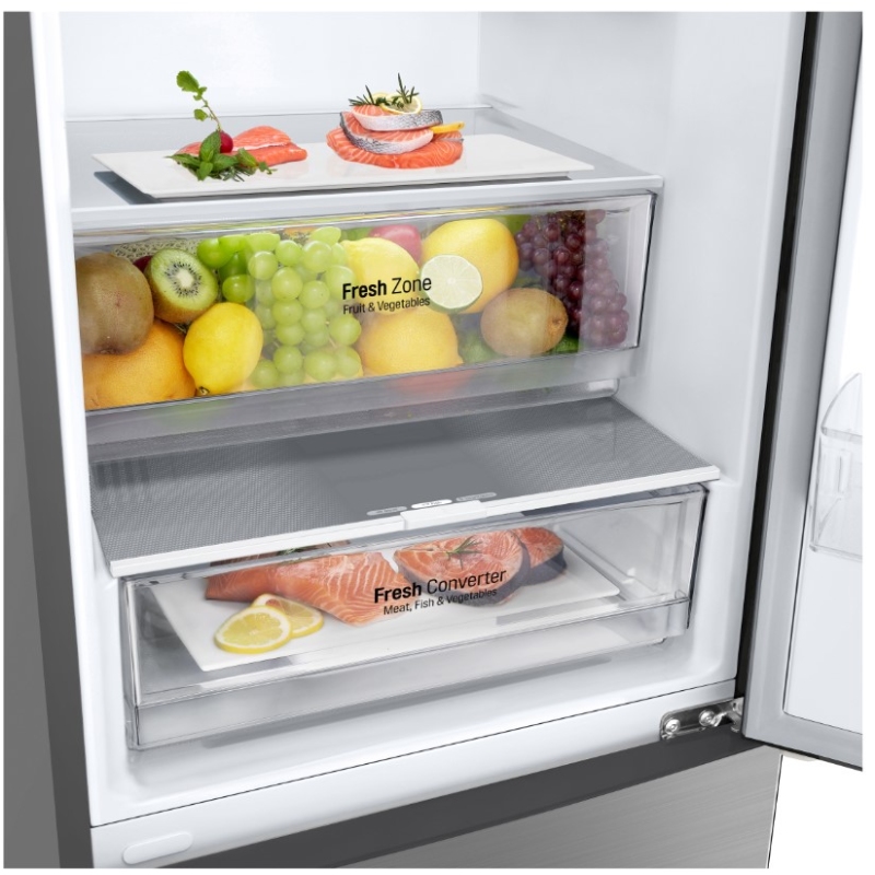 LG GBP62PZNAC FRIGORIFERO COMBINATO 384LT NO FROST CLASSE A COLORE INOX - PROMO