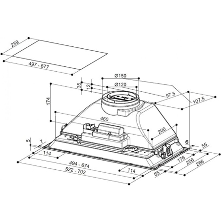 FABER INKA SMART C/33 LG A 70 CAPPA DA INCASSO ASPIRANTE 70CM COLORE GRIGIO - 305.0602.041
