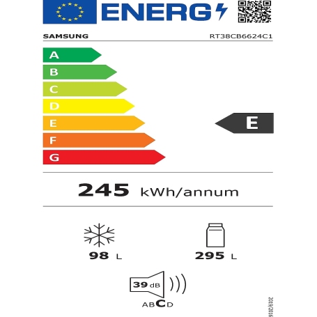 SAMSUNG RT38CB6624C1 FRIGORIFERO DOPPIA PORTA BESPOKE NO FROST 393LT BIANCO CLASSE E