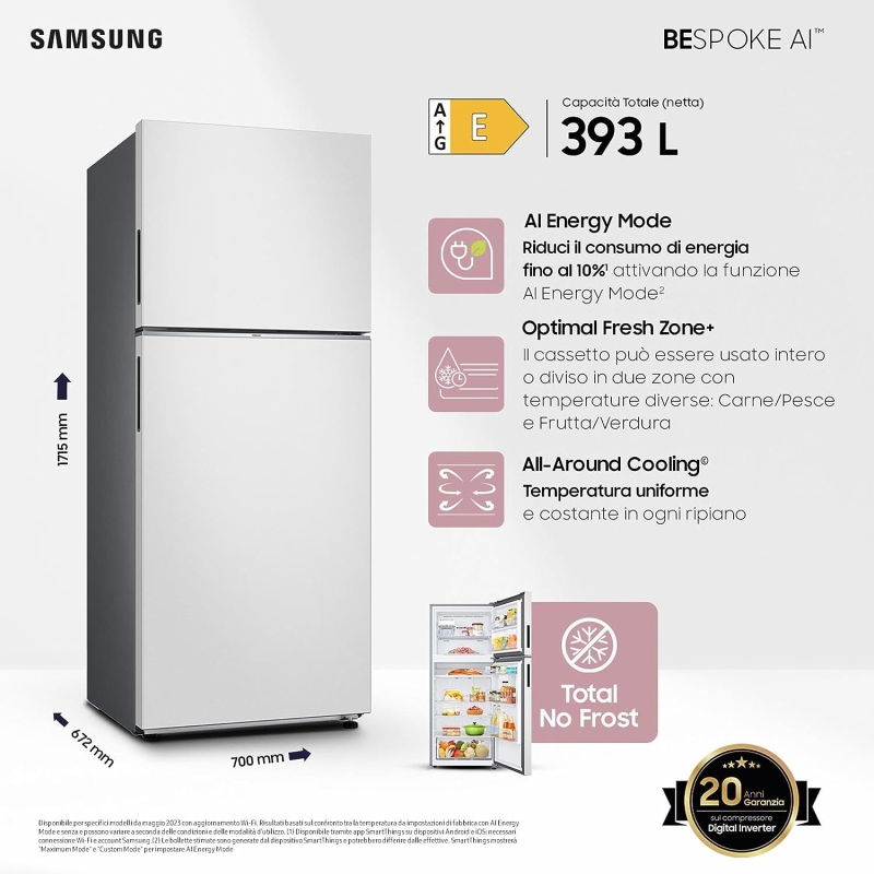 SAMSUNG RT38CB6624C1 FRIGORIFERO DOPPIA PORTA...