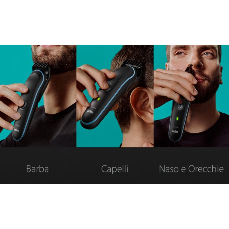 BRAUN MGK5411 REGOLABARBA 9 IN 1 RICARICABILE...