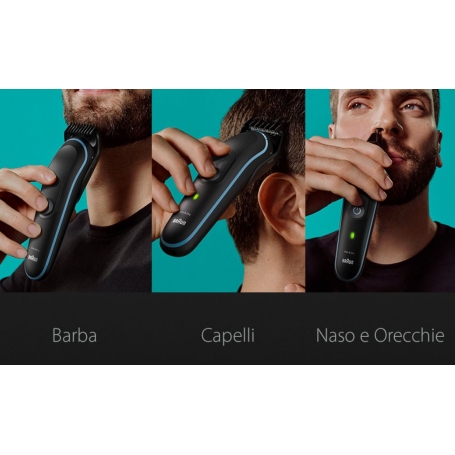 BRAUN MGK5411 REGOLABARBA 9 IN 1 RICARICABILE LAVABILE NERO
