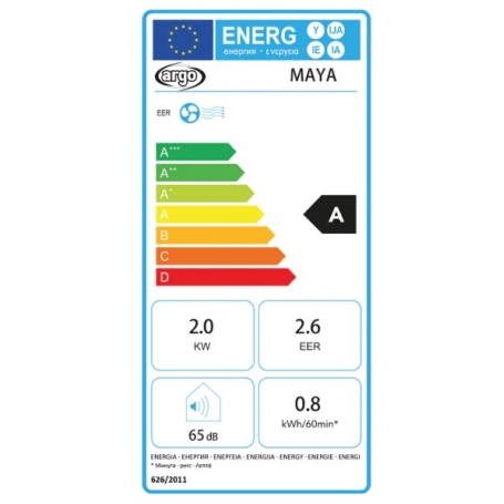 ARGO MAYA CONDIZIONATORE PORTATILE 8000 BTU FUNZIONE DUMIDIFICATORE CLASSE A