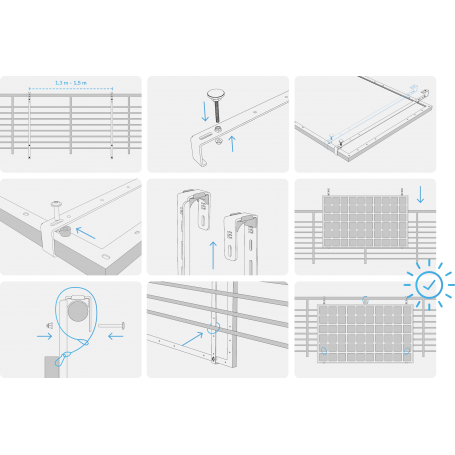 LIGHTMATE LMG2-BH-SK-05 PANNELLO SOLARE DA BALCONE POTENZA 740 Wp COMPRESO DI ACCESSORI E KIT DI INSTALLAZIONE - PROMO