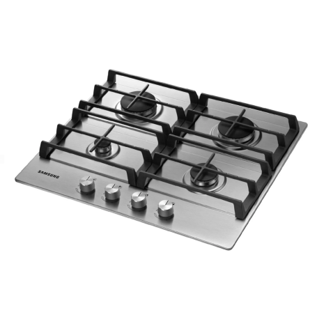 SAMSUNG NA64H3010AS PIANO COTTURA DA INCASSO 60CM 4 FUOCHI A GAS GRIGLIE IN GHISA INOX