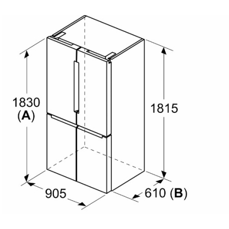 BOSCH KFN96AXEA FRIGORIFERO 4 PORTE 605LT NO FROST WIFI CLASSE E INOX NERO