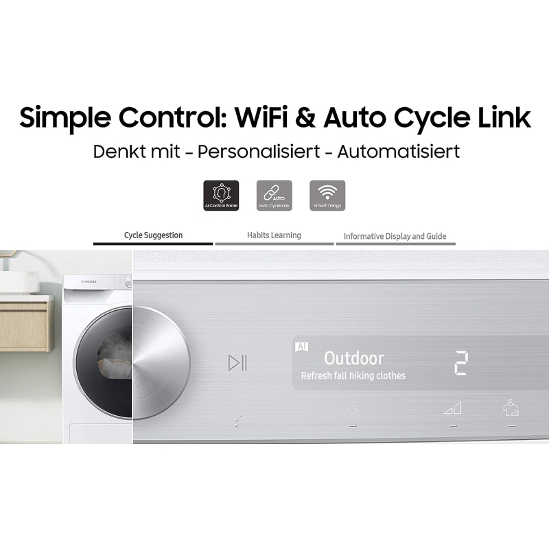 SAMSUNG DV90T5240TW ASCIUGATRICE A POMPA DI...