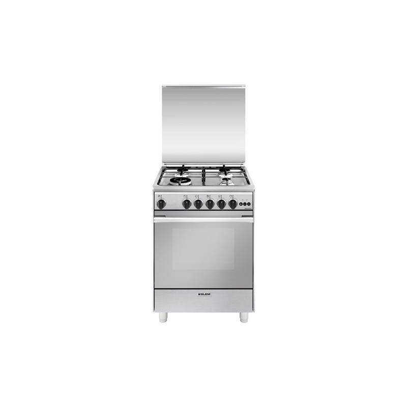 GLEM GAS U664VI CUCINA A GAS 4 FUOCHI FORNO A GAS 60x60 CM COLORE INOX - PROMO