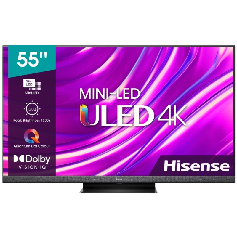 HISENSE 55U82HQ TV MINI LED 55'' ULTRA HD 4K SMART TV DVBT2/S2/HEVC COLORE NERO