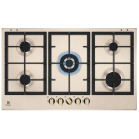 ELECTROLUX KGS9536RS PIANO COTTURA DA INCASSO 90CM 5 FUOCHI A GAS GRIGLIE IN GHISA COLOR SABBIA - PROMO