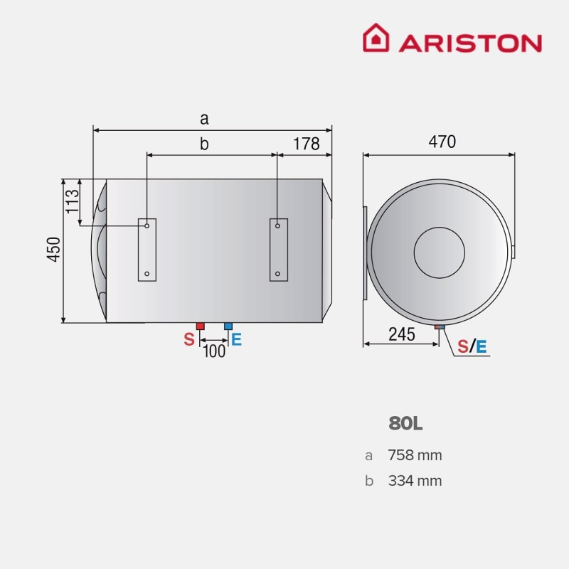 ARISTON THERMO GROUP BLU 1 R 80 H EU...