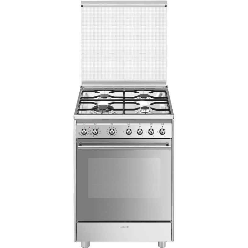SMEG CX68M8-1 CUCINA 60X60 4 FUOCHI A GAS FORNO ELETTRICO VENTILATO 70LT CLASSE A INOX