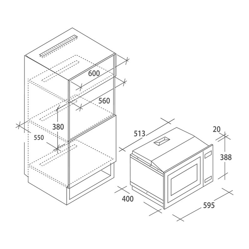 CANDY MIG25BNT FORNO MICROONDE DA INCASSO 25 LITRI 900 WATT NERO