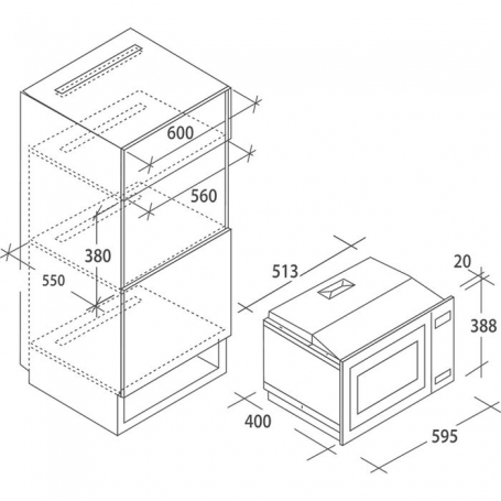 CANDY MIG25BNT FORNO MICROONDE DA INCASSO 25 LITRI 900 WATT NERO