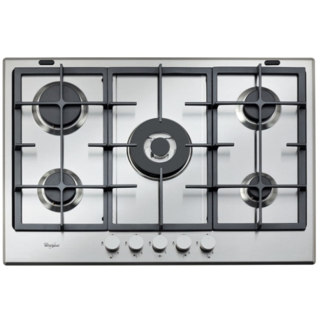 WHIRLPOOL GMA 7522/IX PIANO COTTURA 75CM 5 FUOCHI A GAS GRIGLIE IN GHISA INOX - GMA7522/IX